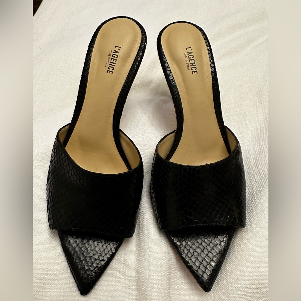 L’agence croc leather mules